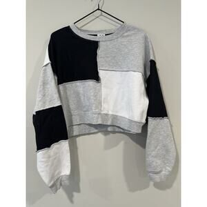 Garage Brand Soft Terry Boxy Off Shoulder Sweatshirt Spring Grey Medium 2598